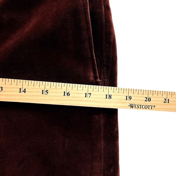 VTG 70s Brown Velvet Dress Pants Mens sz 30x31 Velour Straight Fall - Picture 3 of 7